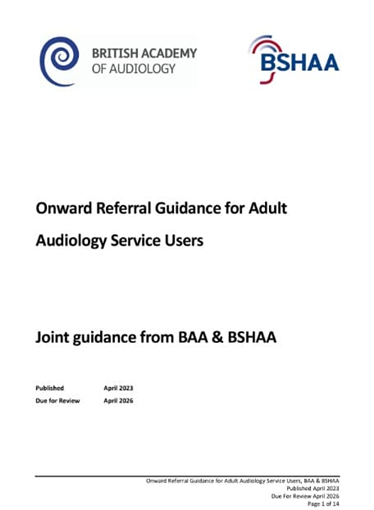 Updated Guidance on Onward Referral: May 23 (by BAA and BSHAA)